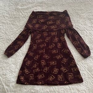 Effie's Heart Burgundy Tunic with Camera Print